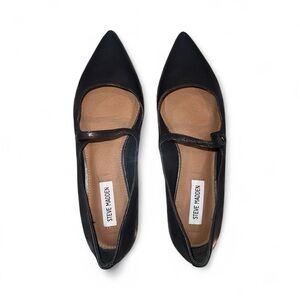 Steve Madden LizLee Black pointed Toe Flat shoes size 8